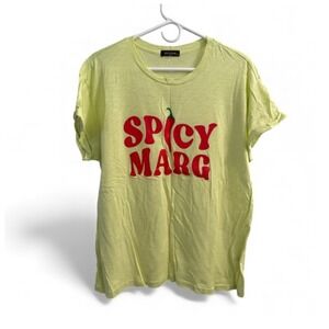 Zutter Lime Green Spicy Marg Graphic Tee Women Small Short Sleeve Cotton Blend